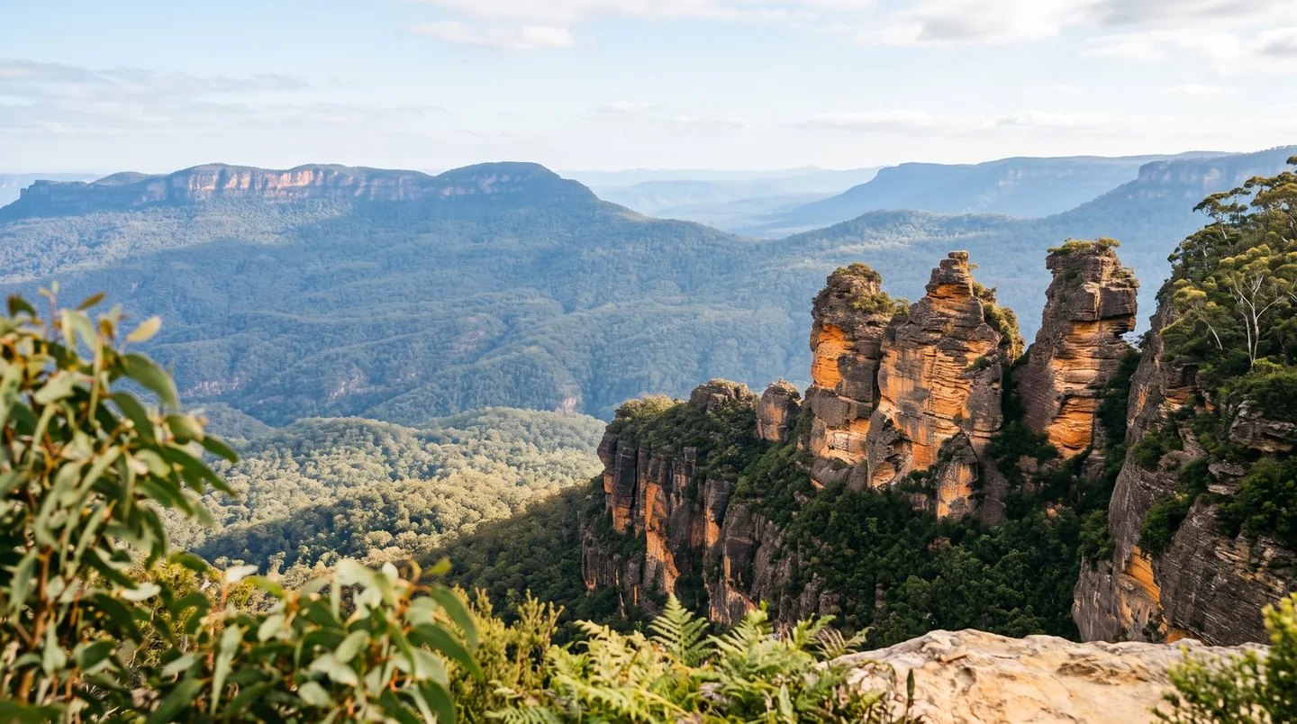 Cover image for The weathered sandstone spires and deep wilderness valleys of historic Katoomba