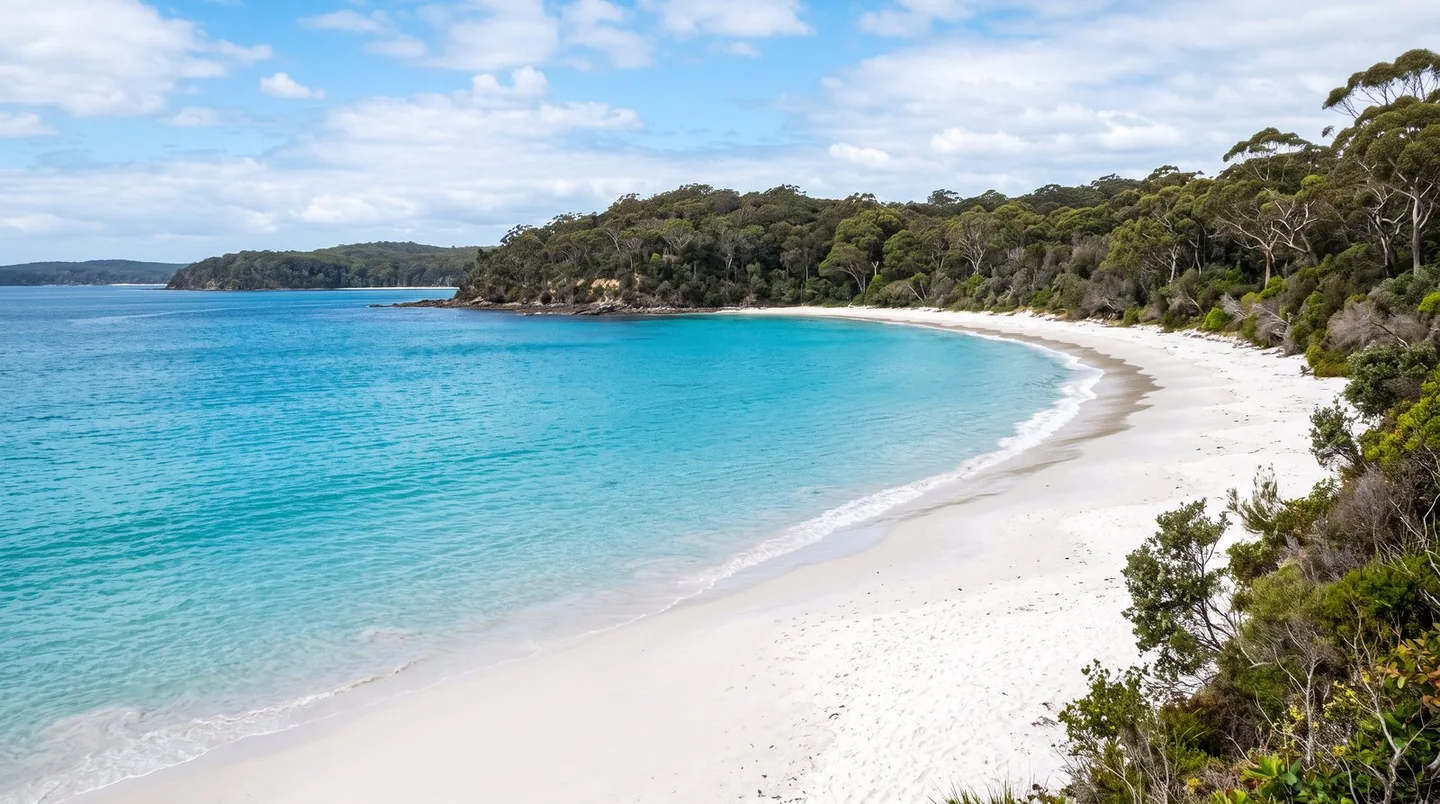 Cover image for Discover the powder-white sands and crystalline turquoise waters of Jervis Bay