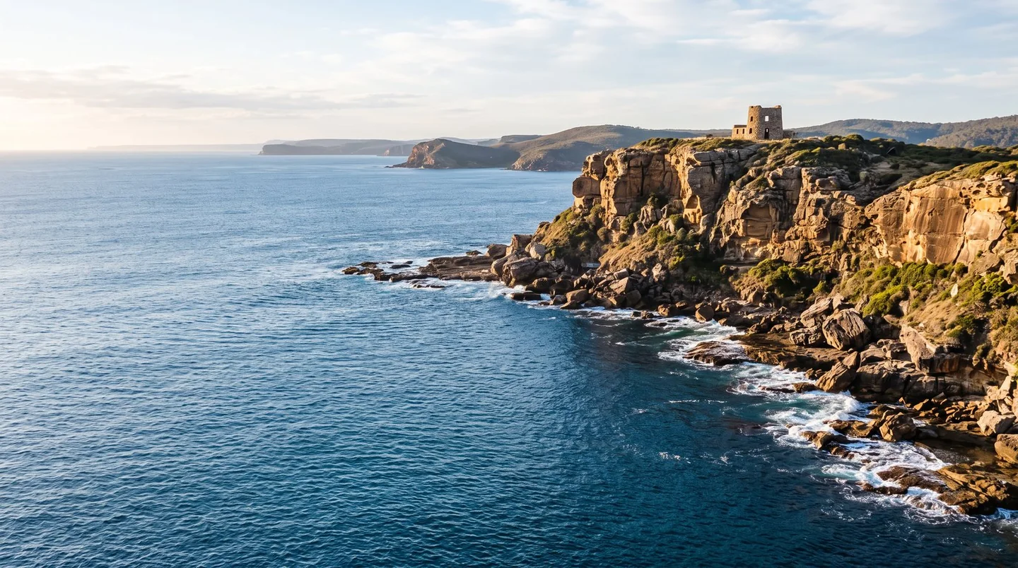 Cover image for A rugged coastal sanctuary where ancient whaling legends meet the deep sapphire sea