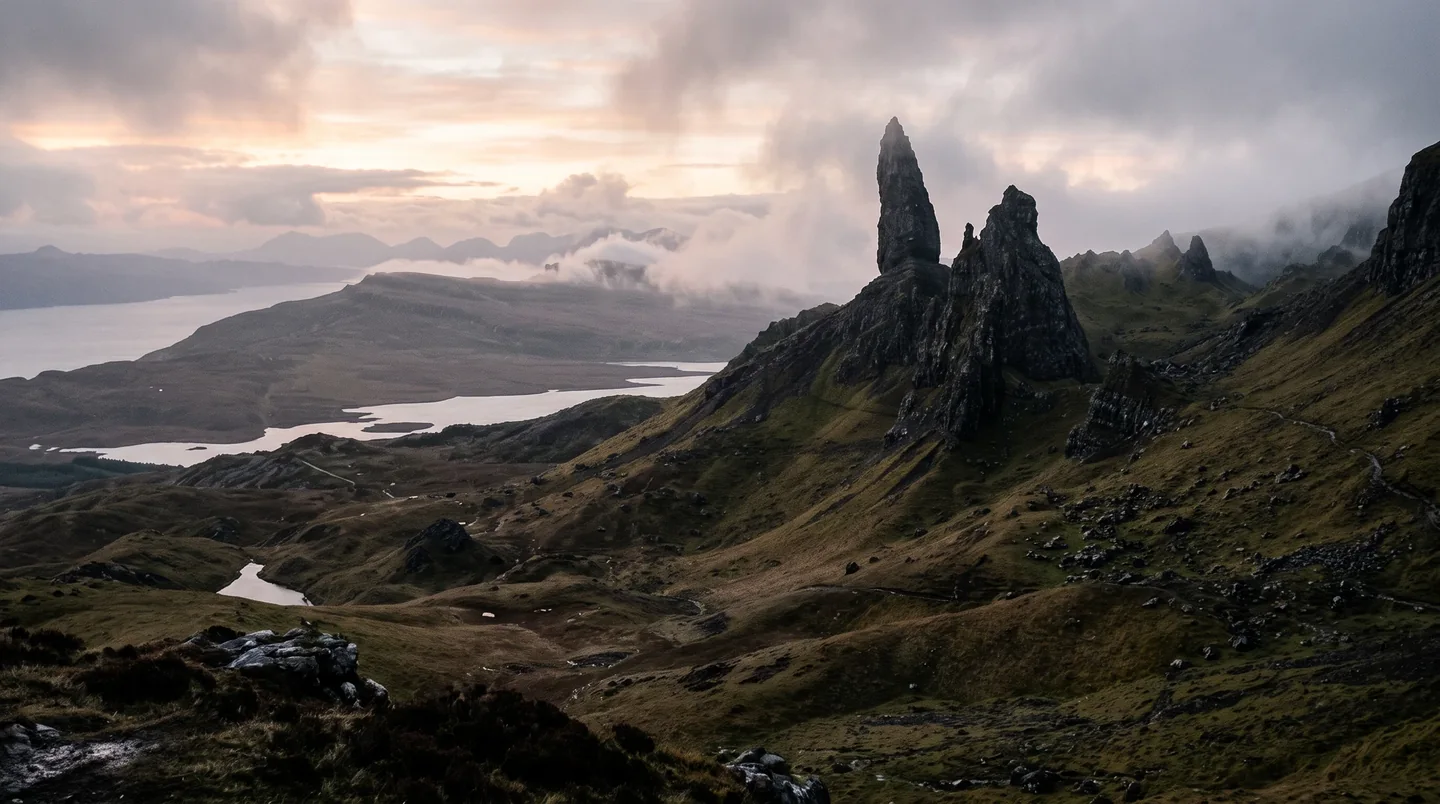Cover image for Shadows and Stone: Navigating the Volcanic Majesty of Scotland’s Ethereal Isle of Skye