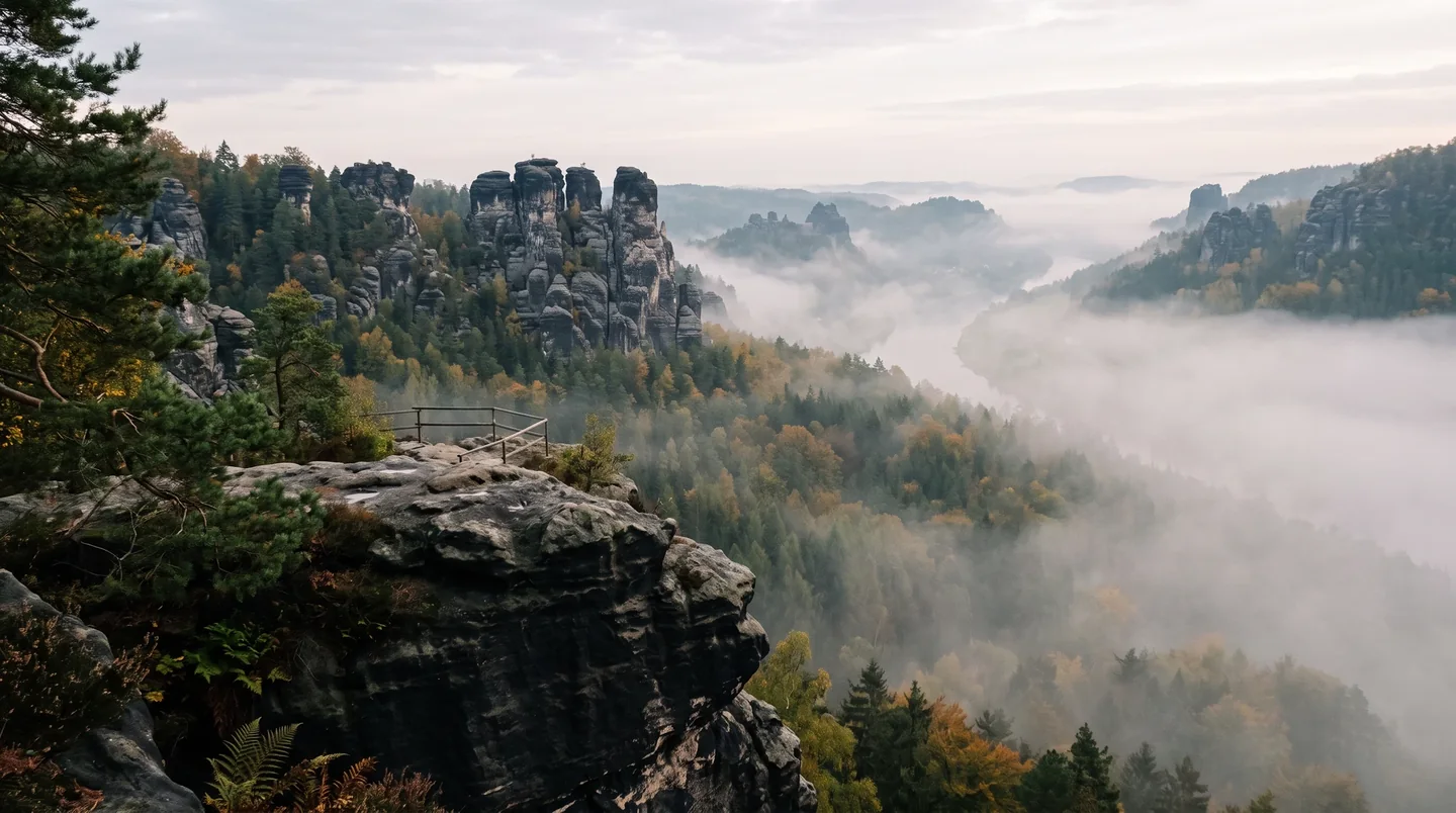 Cover image for The Silent Spires of the Elbe: Finding Romanticism in the Sandstone of Saxon Switzerland