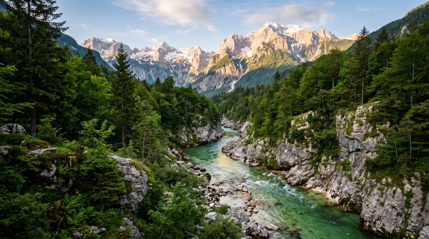 Cover image for Beneath the Three-Headed Peak Where Emerald Waters Carve Through the Julian Alps