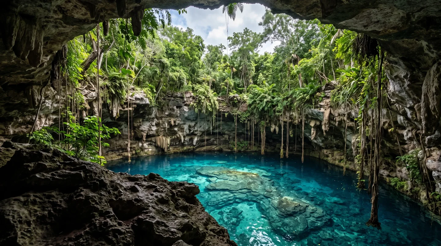 Cover image for The Turquoise Veins of Xibalba: Exploring the Subterranean Labyrinth of the Yucatán Peninsula