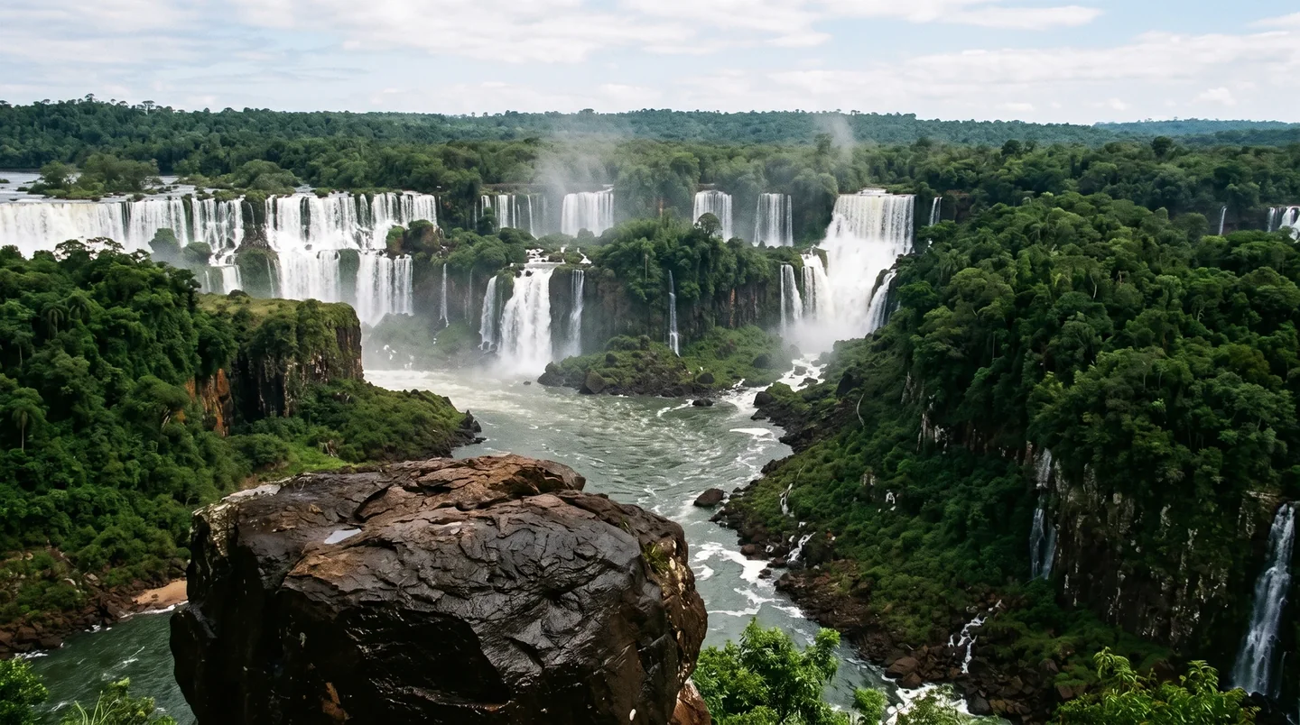 Cover image for The thunder of the Atlantic Forest resonates within the mist of Iguaçu's falling waters.