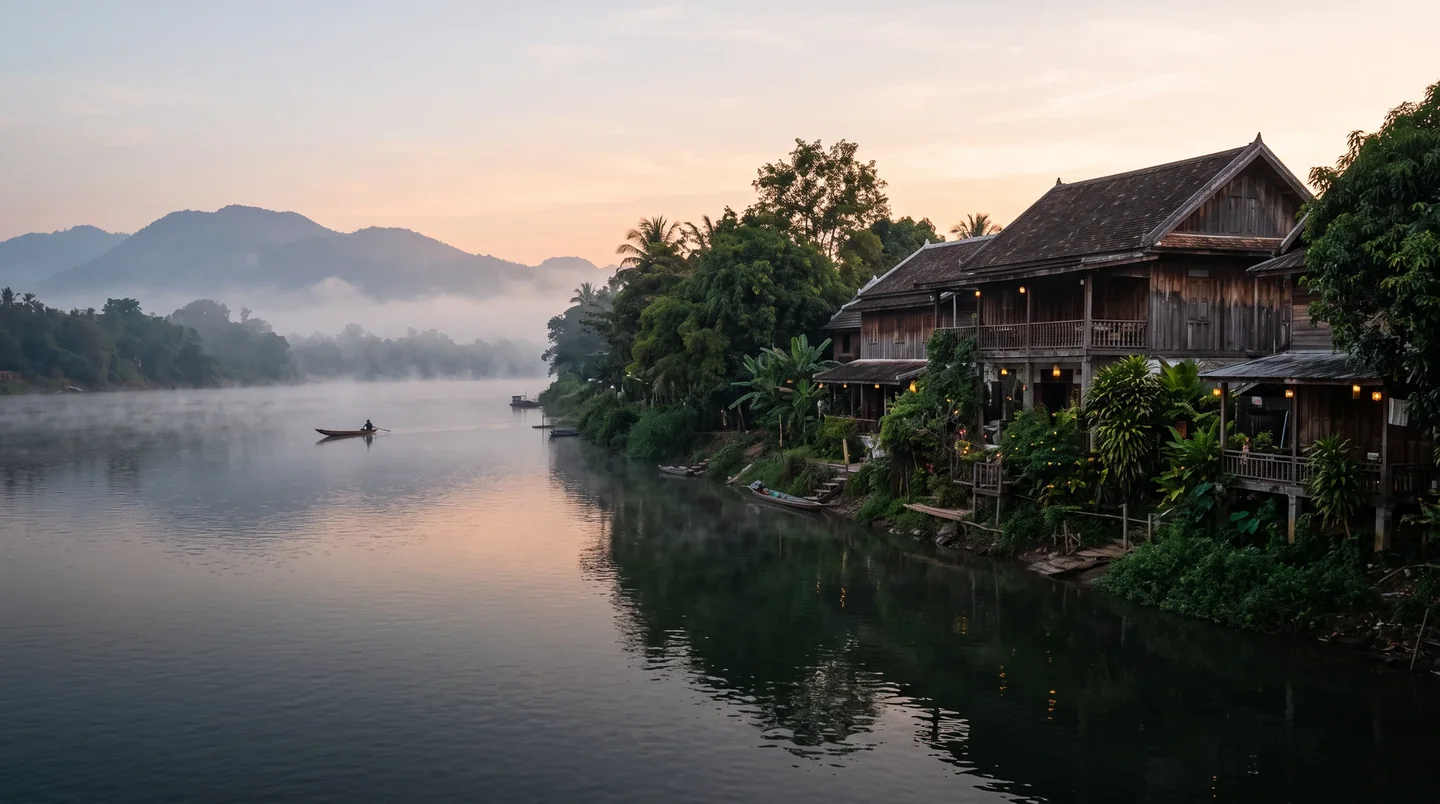 Cover image for The gilded temples and river mists define the spiritual peninsula of Luang Prabang.