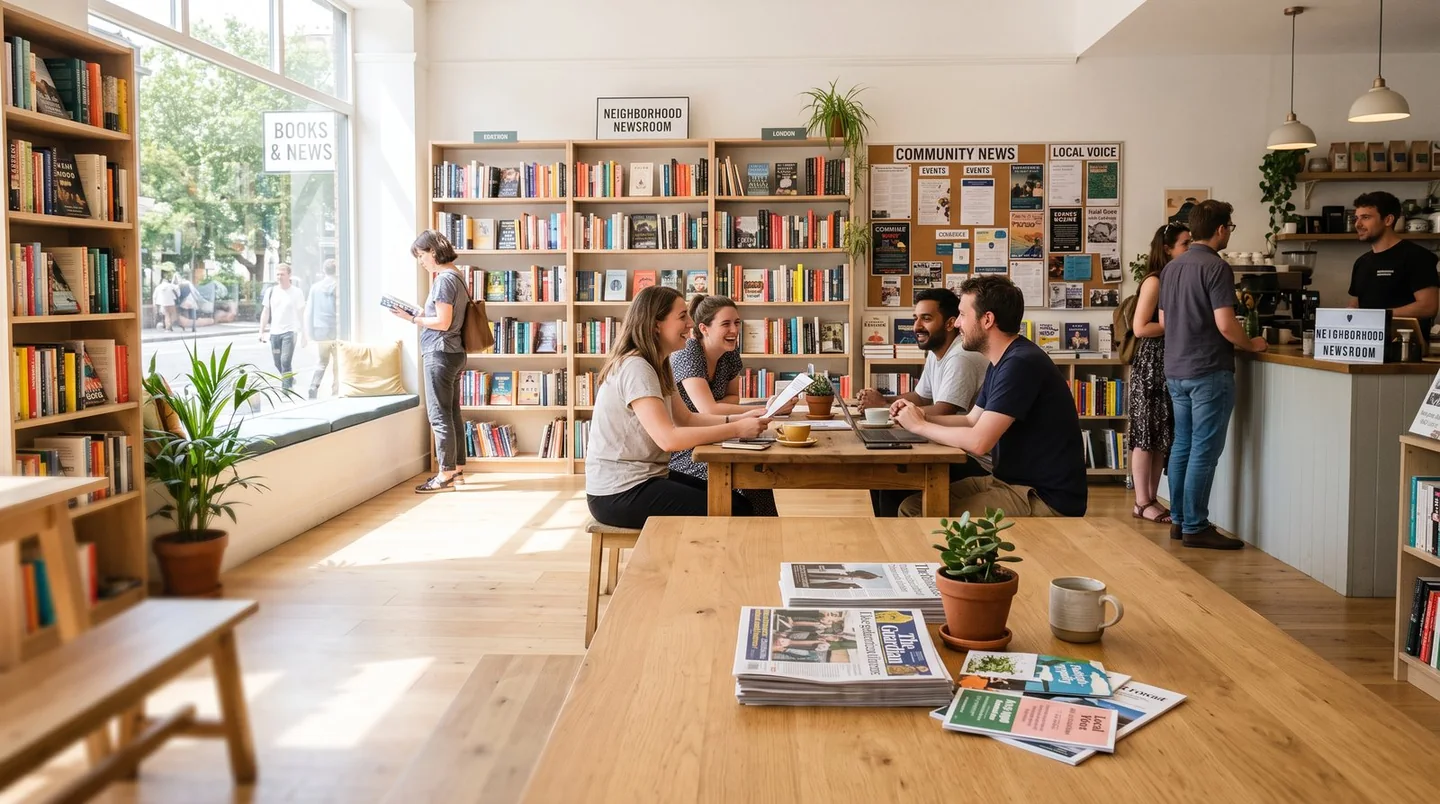 Cover image for The independent bookshop is becoming a neighborhood newsroom.