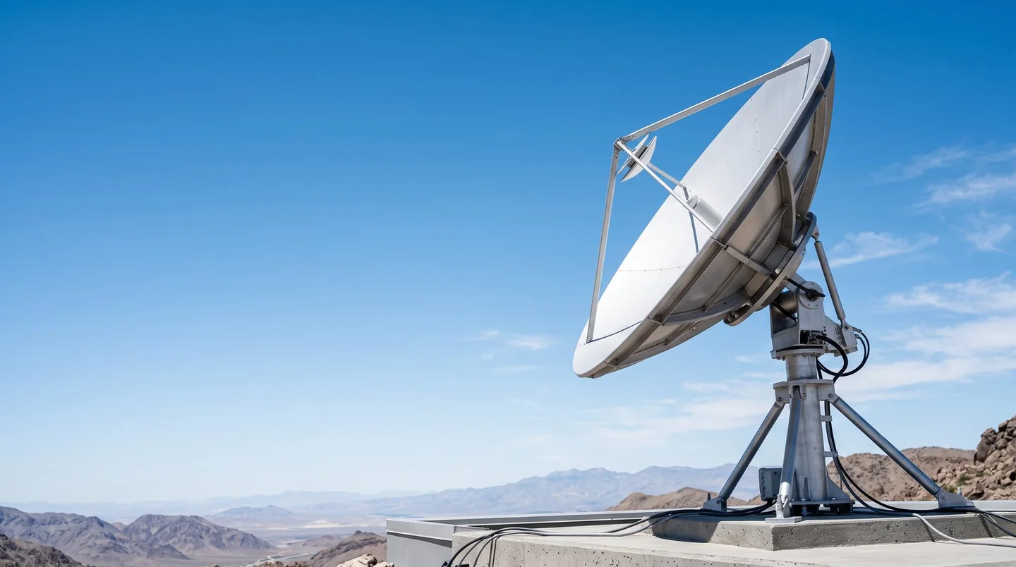 Cover image for A quieter kind of space race is building the internet above the weather.