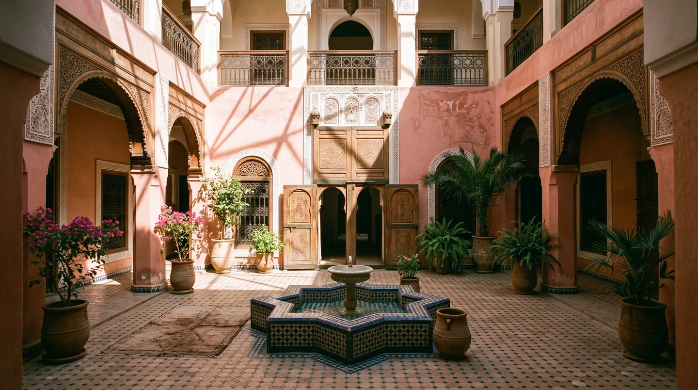 Cover image for The Ochre Labyrinth: Finding the Soul of the Red City in Marrakech