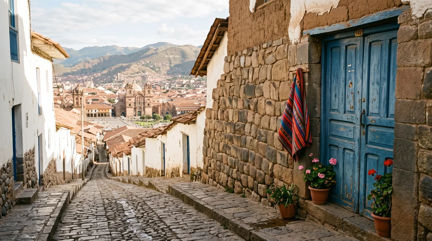 Cover image for Standing at the Navel of the World: A Journey Through the Layered History of Cusco.