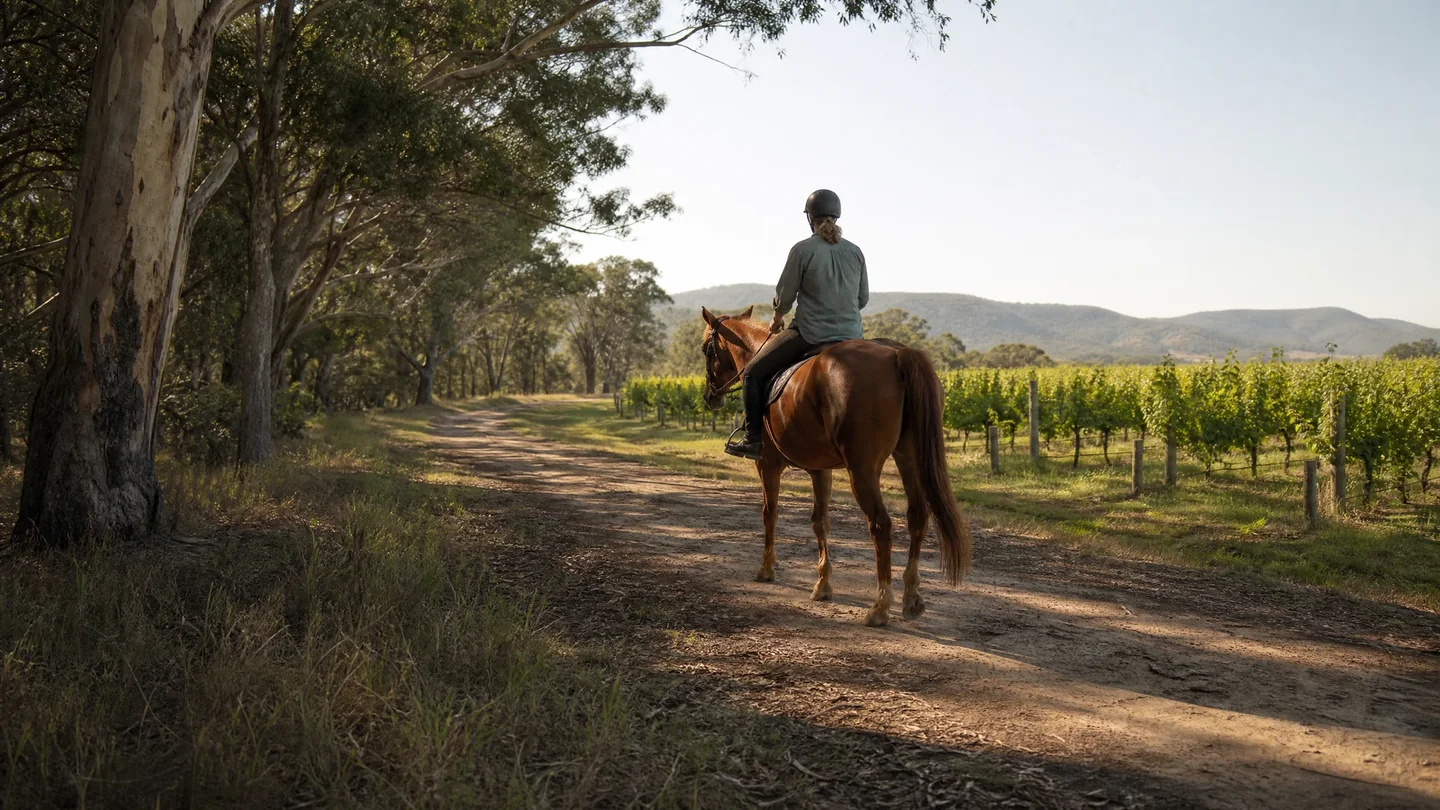 Cover image for Where the Vineyard Ends and the Ridge Begins: A Slow Saddle Journey Through Hunter Valley Shadows