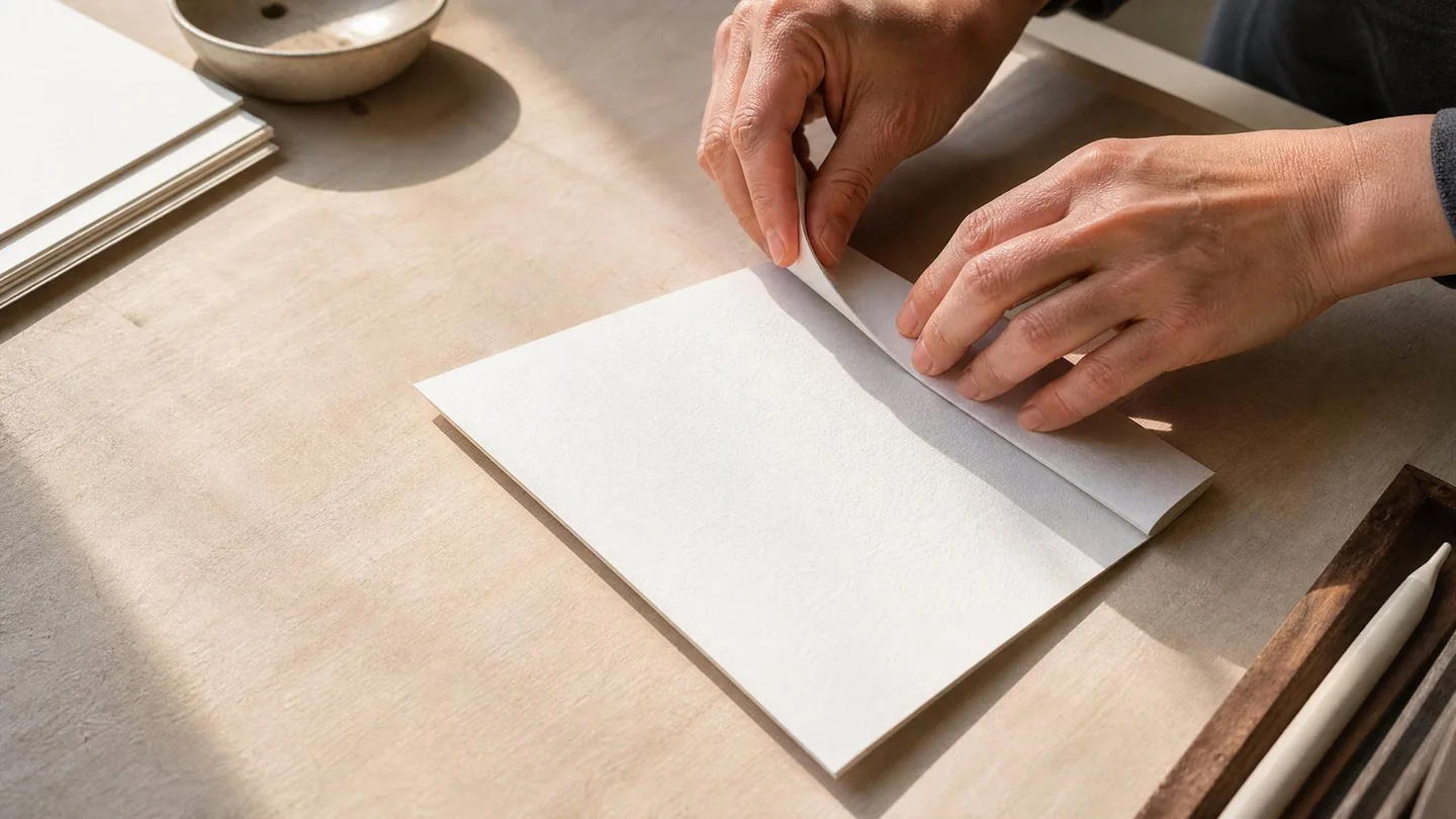 Cover image for The quiet choreography of hands, paper, patience, and a very sharp crease.