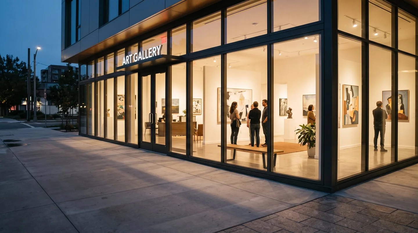 Cover image for After dark, the gallery becomes a more generous kind of public room.