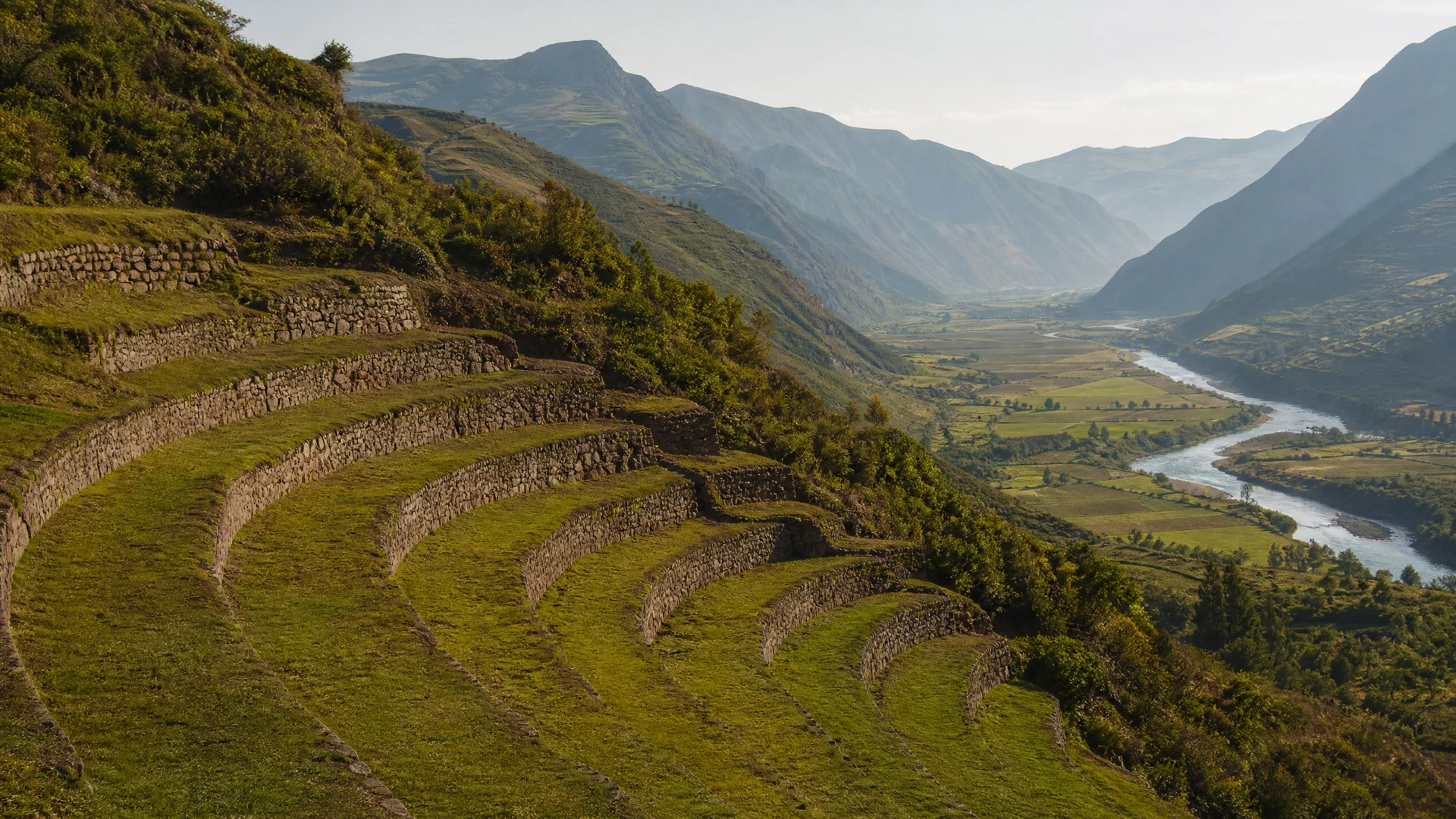 Cover image for The sacred dust of the Andes rises where ancient rivers carve through the Incan heartland.