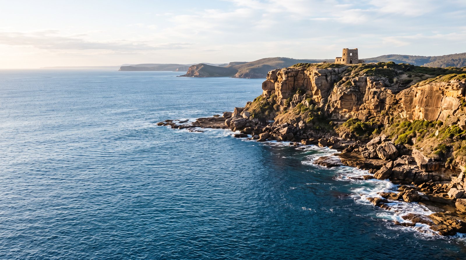 Cover image for A rugged coastal sanctuary where ancient whaling legends meet the deep sapphire sea